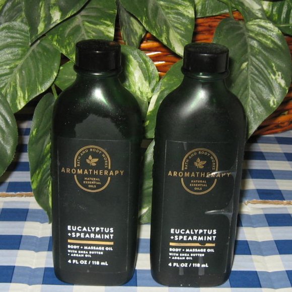 BBW Aromatherapy Eucalytus + Spearmint Body Oil Lot of 2 NEW - Picture 1 of 3